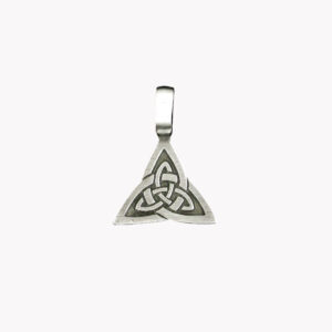 Anhänger Triquetras - Magische Amulette aus Zinn auf großer Karte mit Infoheft