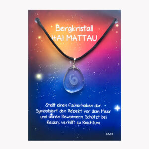 Anhänger Energie Amulett Hai Mattau aus Bergkristall auf großer Karte