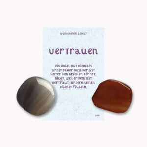 „Vertrauen“ - Achat Taschenstein - Wunschsteine auf kleiner Karte