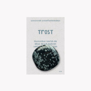 „Trost“ - Schneeflockenobsidian Taschenstein - Wunschsteine auf kleiner Karte