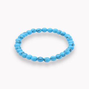 Kinder Armband Kugel 4 mm Howlith blau gefärbt