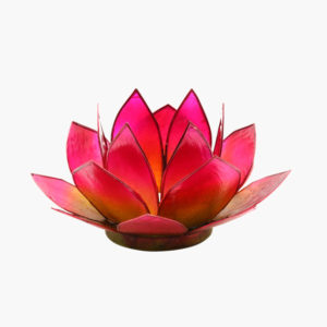 Lotusblume Teelichthalter pink-grün