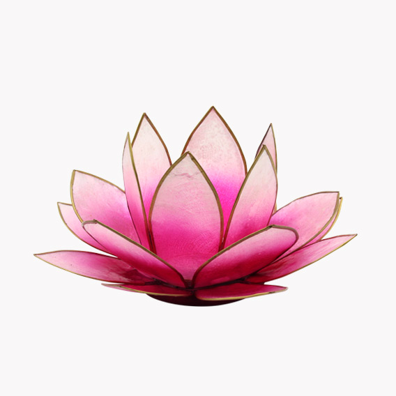 Lotusblume Teelichthalter „Erfolg“ pink-weiß