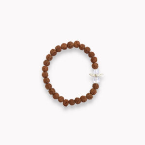 Rudraksha Armband 4mm mit Bergkristall Schutzengel