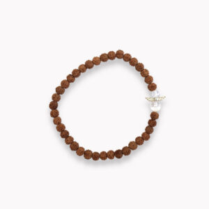 Rudraksha Armband 4mm mit Bergkristall Schutzengel