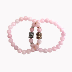 Rosenquarz Armband mit Buddha