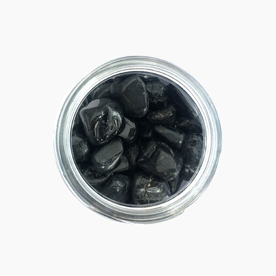 Turmalin schwarz Energiesteine zum Reinigen im Glas