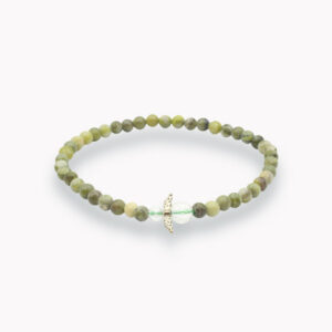 Serpentin Cytha Kugel Armband mit Bergkristall Engel