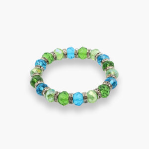 Kristallglas Armband blau grün für Kinder