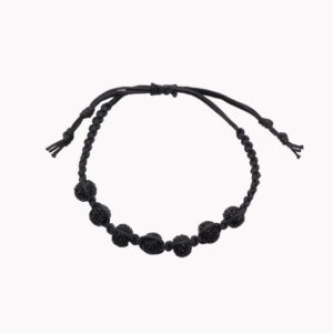 Perlenarmband für Erwachsene schwarz größenverstellbar