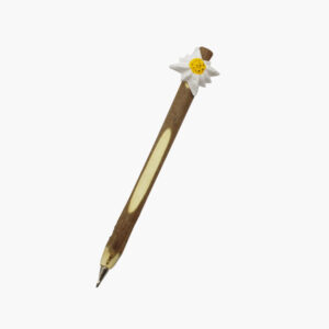 Tierkopfstift Edelweiß handgeschnitzt und -bemalt