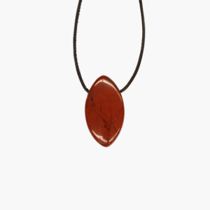 Roter Jaspis Navette Anhänger mit Lederband