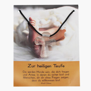 Bergkristall Kreuz zur Taufe auf Karte