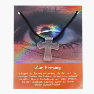 Bergkristall Kreuz zur Firmung auf Karte