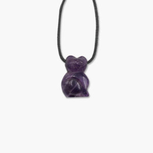 Amethyst Katze Anhänger mit Lederband