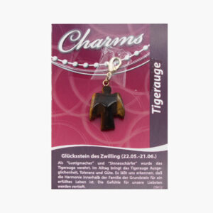 Tigerauge Schutzengel Charm auf Karte