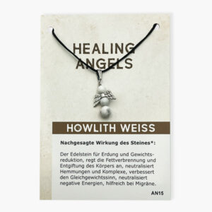 Healing Angels Howlith weiß Anhänger auf Karte
