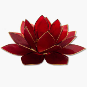 Lotusblume Teelichthalter rot in Geschenkbox
