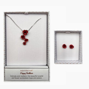 Bundle69 Equilibrium Mohnblumen Set Kette und Ohrstecker