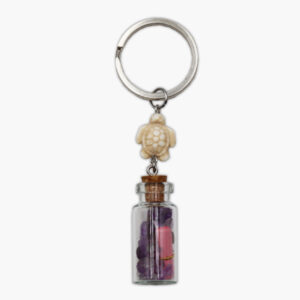 Schlüsselanhänger Wunschflasche mit Amethyst