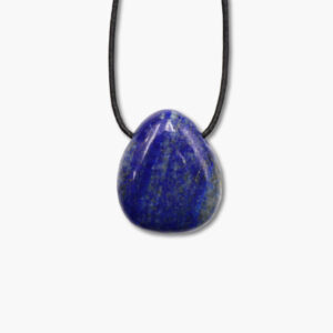 Lapislazuli Trommelstein Anhänger mit Lederband