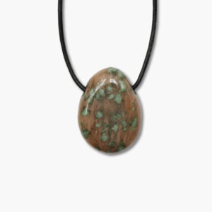Lapislazuli Trommelstein Anhänger mit Lederband