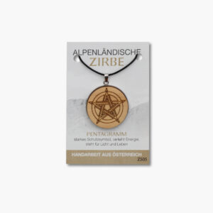 Alpenländische Zirbe Anhänger Pentagramm Motiv