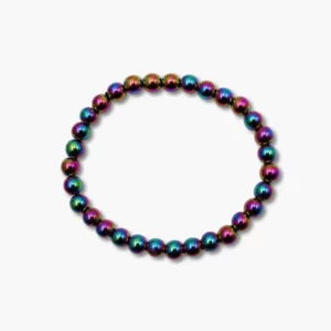 Hämatin multicolor Kugel Armband blau 6mm