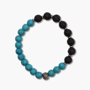 Kugelarmband aus Türkis und Lava