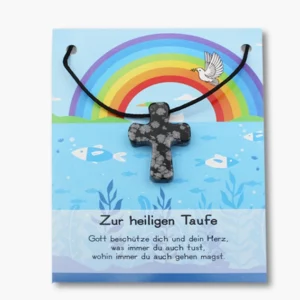126 06 Schneeflockenobsidian Anhaenger Kreuz zur heiligen Taufe 2025