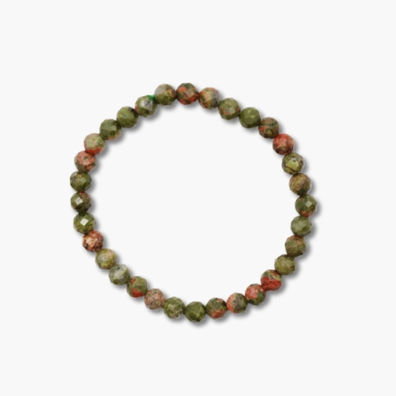 Kugelarmband facettiert 6mm Epidot Unakit
