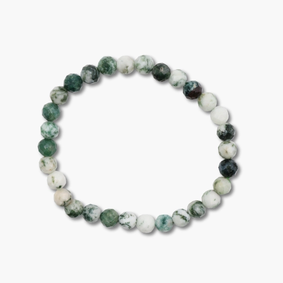 Kugelarmband facettiert 6mm Baumachat