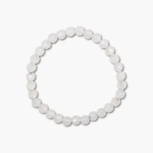 Kugelarmband facettiert 6mm Achat weiss