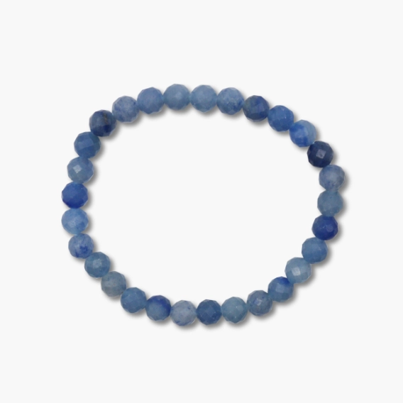 Kugelarmband facettiert 6mm Aventurin blau