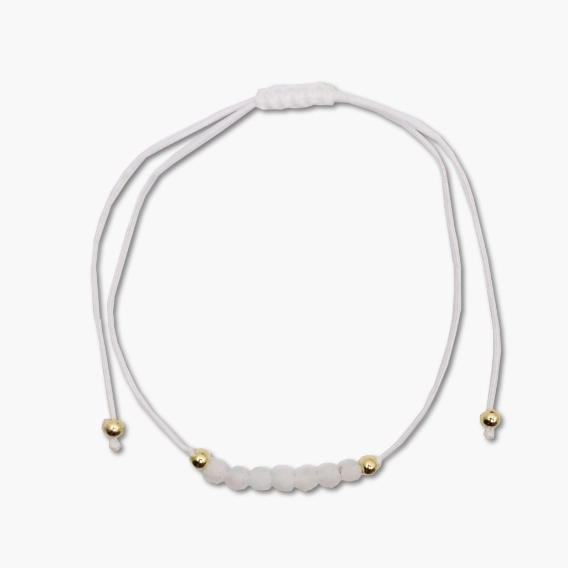 Freundschaftsarmband mit Mondstein weiß Perlen