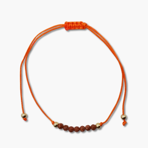 Freundschaftsarmband mit Goldfluss rot Perlen