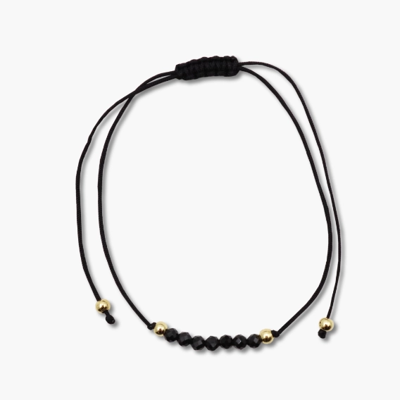 Freundschaftsarmband mit Turmalin schwarz Perlen