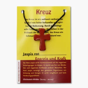 126 07 Jaspis rot Pilgerkreuz Anhaenger auf grosser Karte