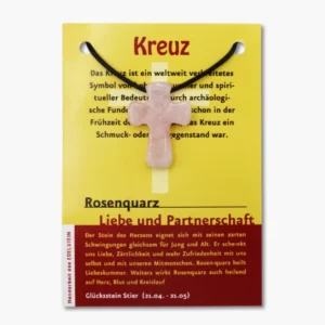 126 09 Rosenquarz Pilgerkreuz Anhaenger auf grosser Karte
