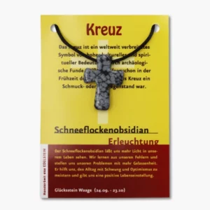 126 10 Schneeflockenobsidian Pilgerkreuz Anhaenger auf grosser Karte