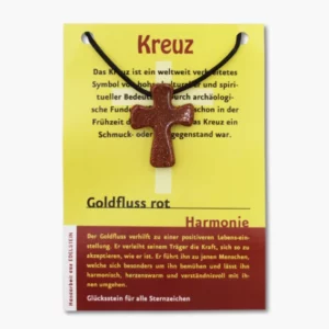 126 gfrot Goldfluss rot Pilgerkreuz Anhaenger auf grosser Karte