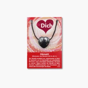 Herz für dich Hämatit Anhänger auf kleiner Karte