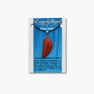 Engelsflügel aus Jaspis rot auf kleiner Karte