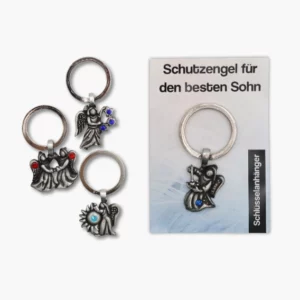 492 03 Zinnanhaenger Schluesselanhaenger Schutzengel fuer den besten Sohn