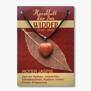 147 07 Herzblatt auf grosser Karte Jaspis rot