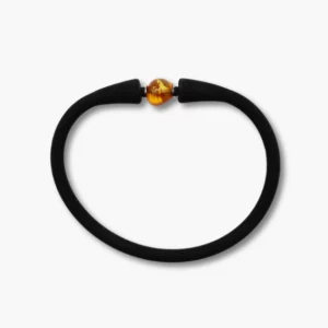Kautschuckarmband mit Bernstein Perle