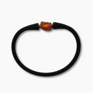 Kautschuckarmband mit Bernstein Perle