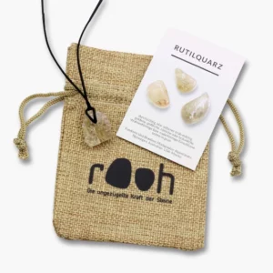 Rutilquarz Rooh Anhänger mit Lederband