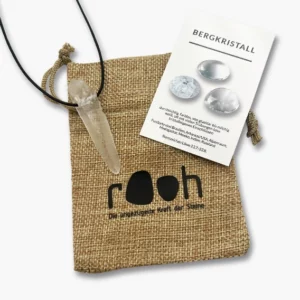 Turmalin schwarz Rohkristall Anhänger mit Lederband