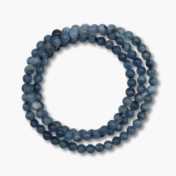 KUKE47 Aquamarin Endlose Kette auf Gummi 4 5mm dunkel